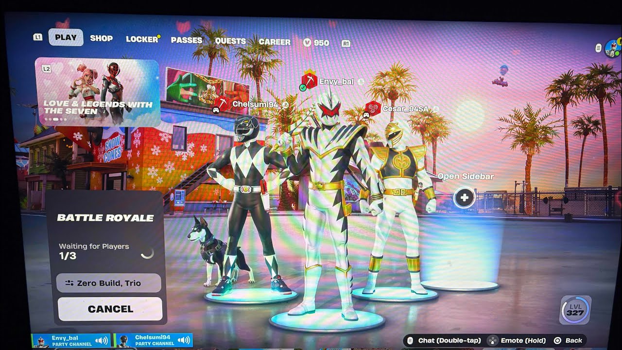 Power ranger trio get the victoryFortnite Zero build