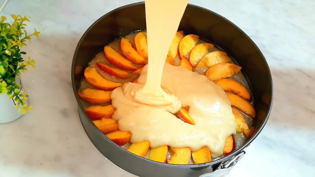 La famosa torta che sta facendo impazzire il mondo!TORTA alle pesche, la farai tutti i giorni! #asmr