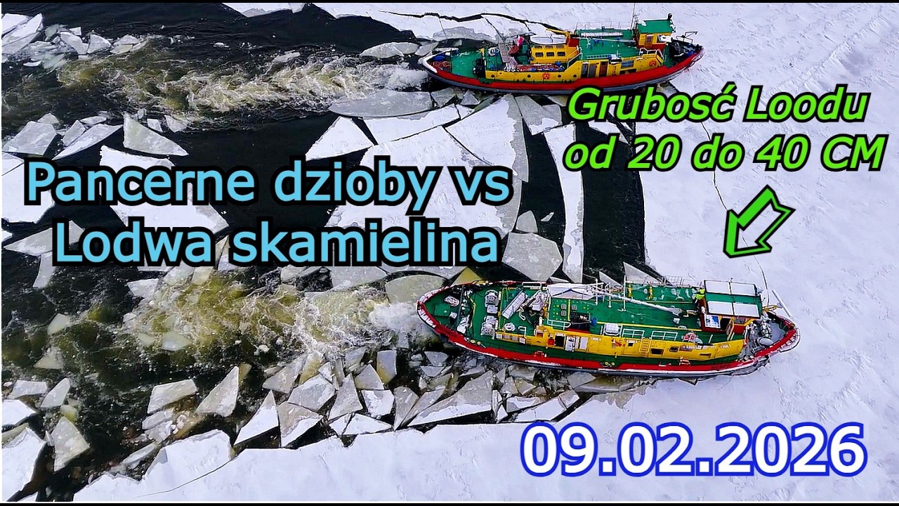 Ldołamacze  NERPA I FOKA Kruszą Lod w Stronę Tczewa -09.02.2026