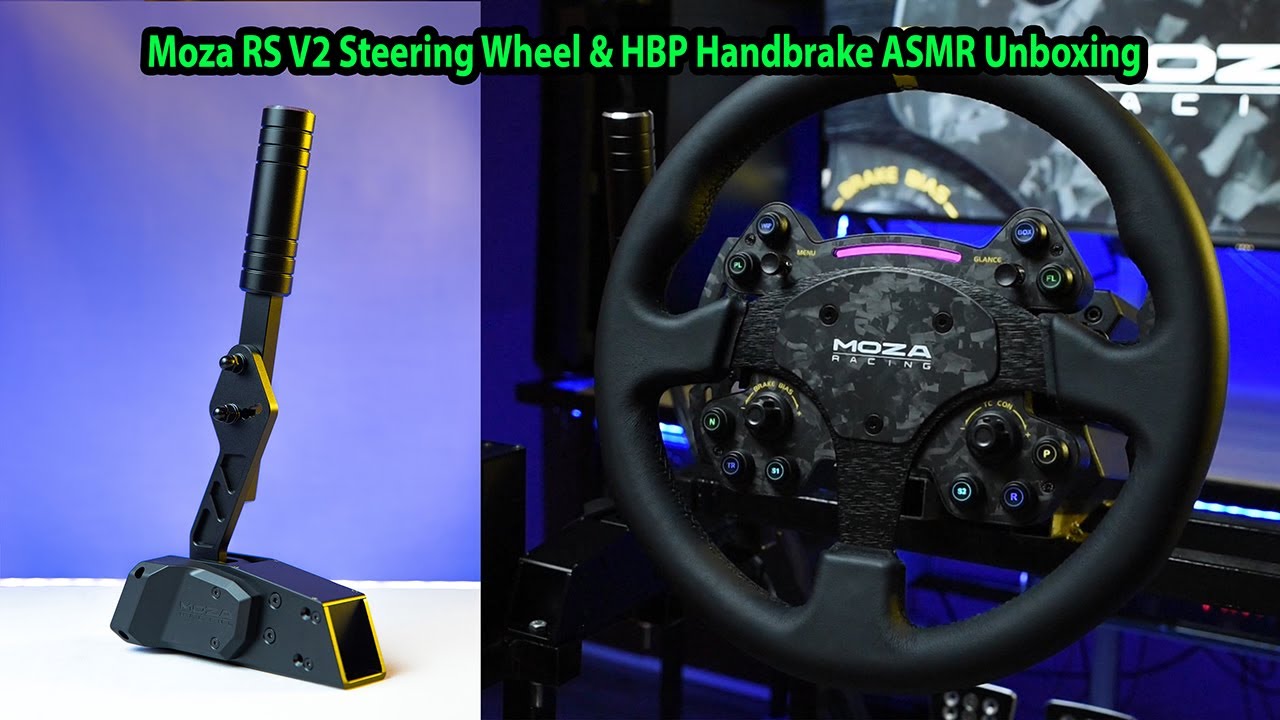 MOZA Racing RS V2 Steering Wheel & HBP Handbrake ASMR Unboxing + Gameplay