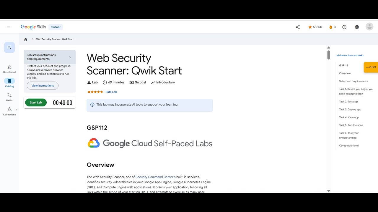 Web Security Scanner: Qwik Start #GSP112