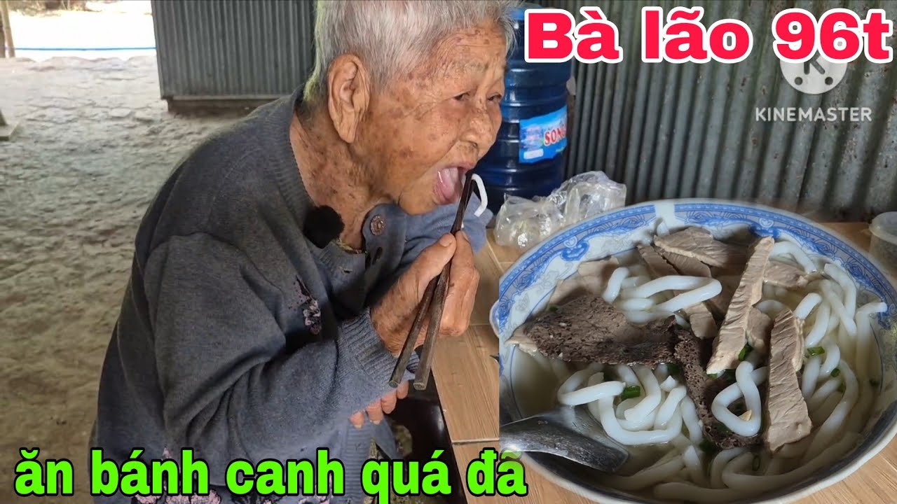 Bà lão 96t sống một mình ăn tô bánh canh siêu ngon. Hai tâm miền tây 
