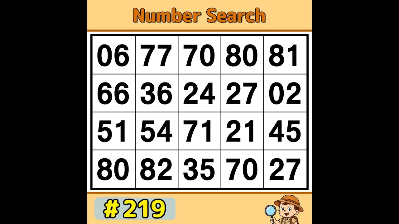 【JimmyPuzzle】 Boost Brainpower with a Number Game! 《Number Search｜Brain Training》 #219
