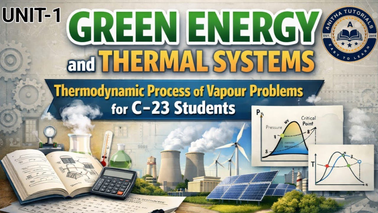 🔥 Green Energy and Thermal Systems | Thermodynamic Process of Vapour Problems | C-23 Diploma
