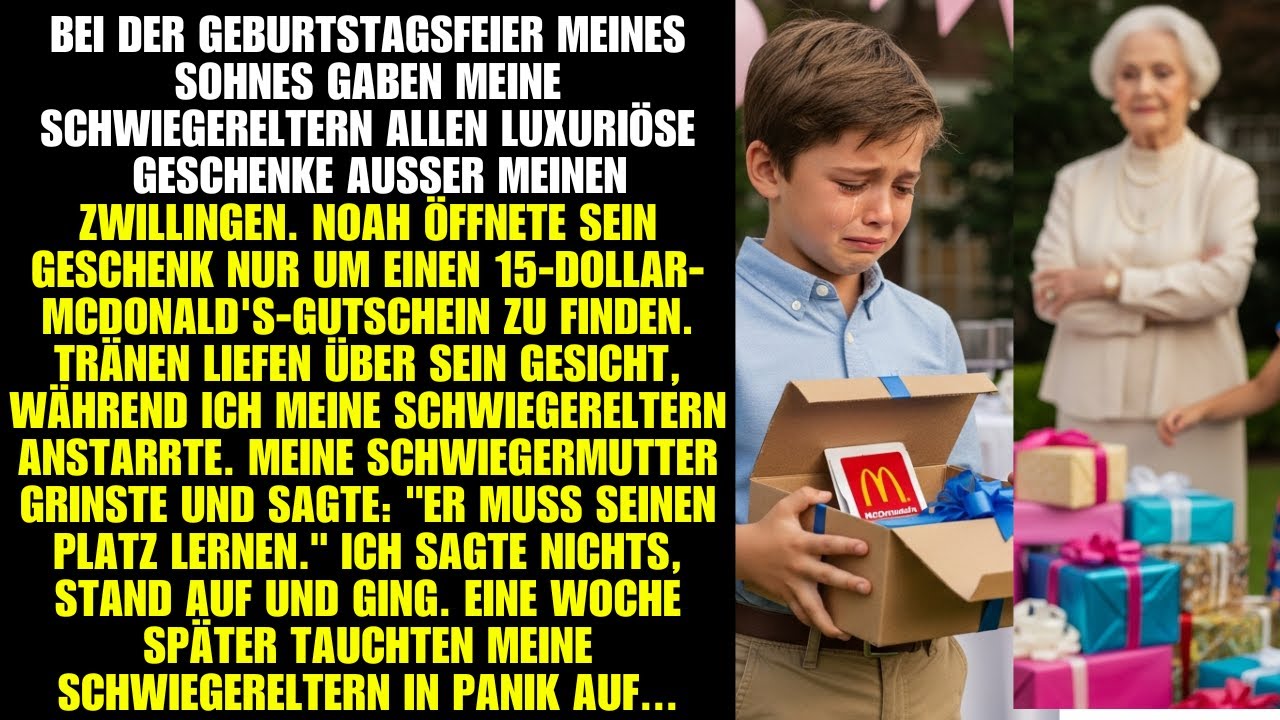 BEI DER GEBURTSTAGSFEIER MEINES SOHNES GABEN MEINE SCHWIEGERELTERN ALLEN LUXURIÖSE