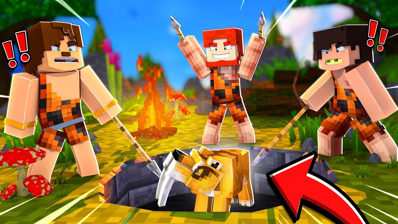 MAĞARA ADAMLARI TUZAK YAPTI - Minecraft