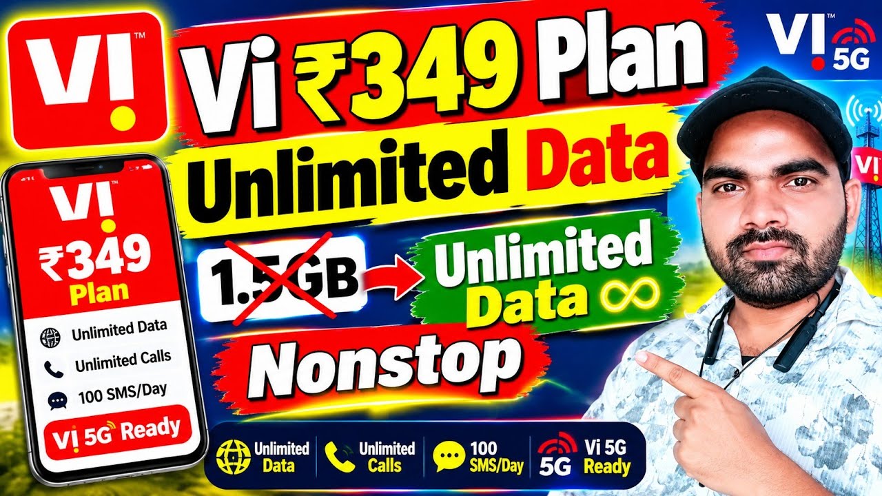 😱Vi ₹349 plan Unlimited data | Ab ₹329 me mile unlimited data | Vi new offer | Vi Best Recharge plan