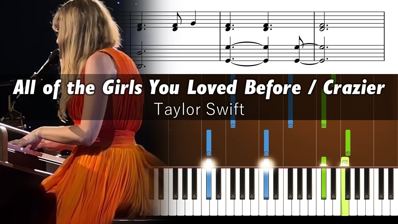 Taylor Swift - All Of The Girls... / Crazier (Eras Tour) - Accurate Piano Tutorial with Sheet Music