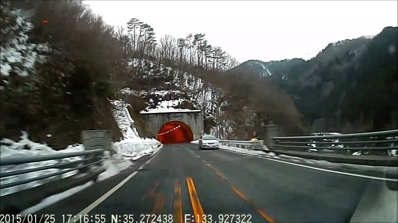 【車載動画】4倍速 鳥取ー岡山 人形峠 国道179号線　mountain driving Japan