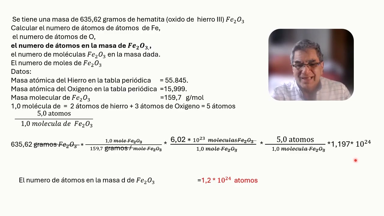 Calcular átomos, moléculas, moles.