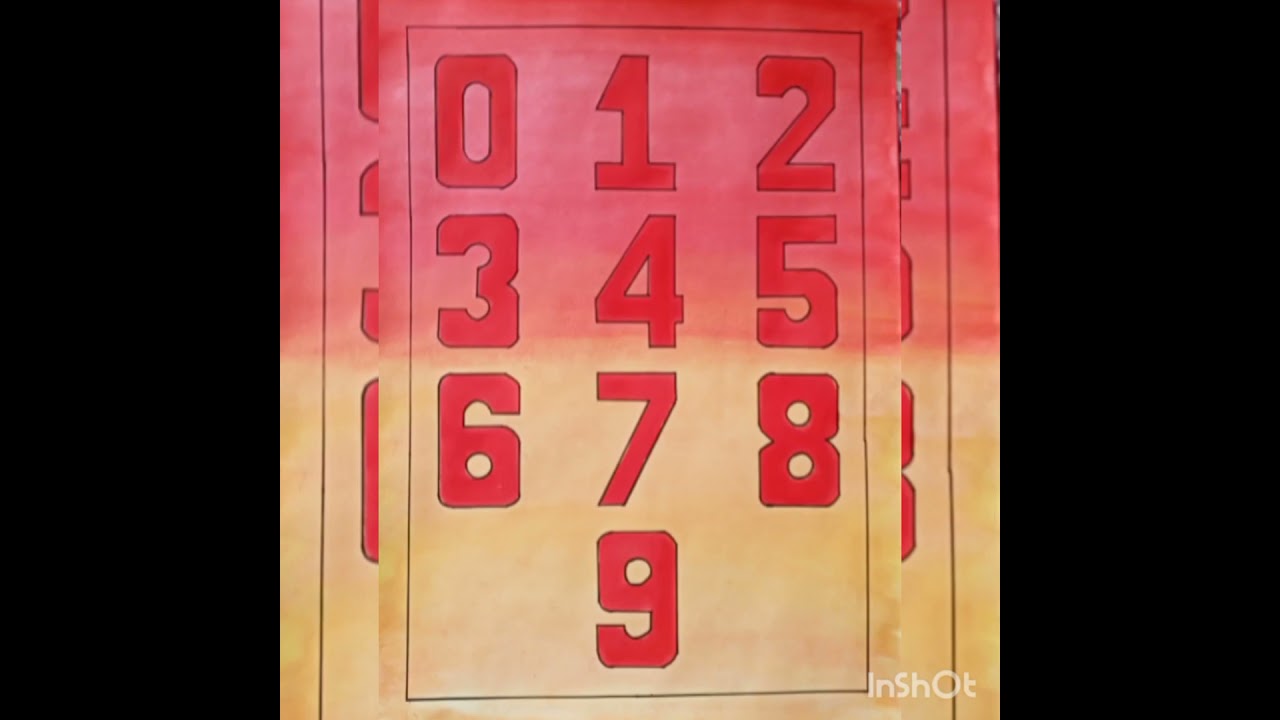 Numbers 0-9 in blocks