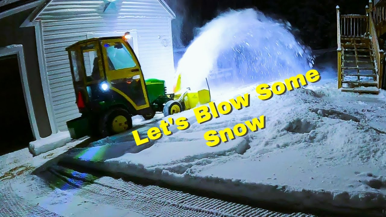 Maine Snow Storm Blowing Snow With JD X585