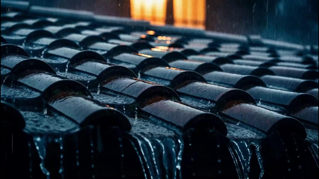 This Rain Sound Will Knock You Out 😴 Heavy Roof Rain + Soft Instrumental LIVE