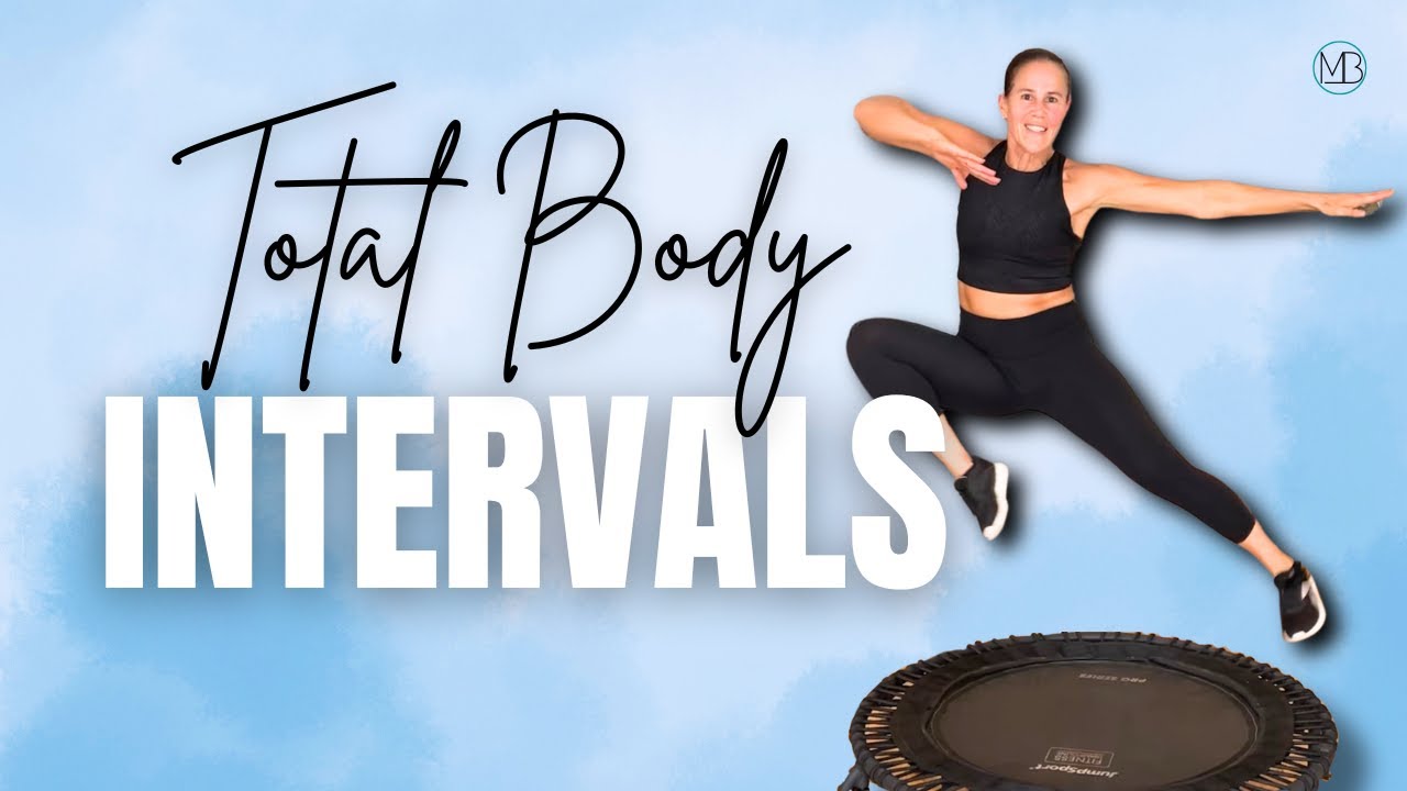 55 MIN Trampoline Intervals Cardio & Strength | Rebounder + Dumbbells | HIIT Training | NO REPEAT 💦