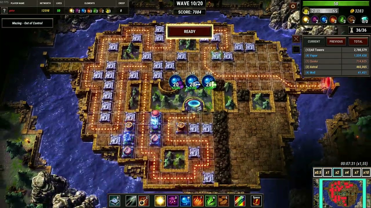 Element TD 2 Mazing Campaign   Level 9   A Trodden Path   Legendary difficulty