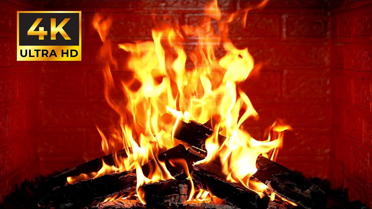 🔥 Cozy Christmas Fireplace 4K (12 Hours). Crackling Fire & Relaxing Ambience for Sleep & Work