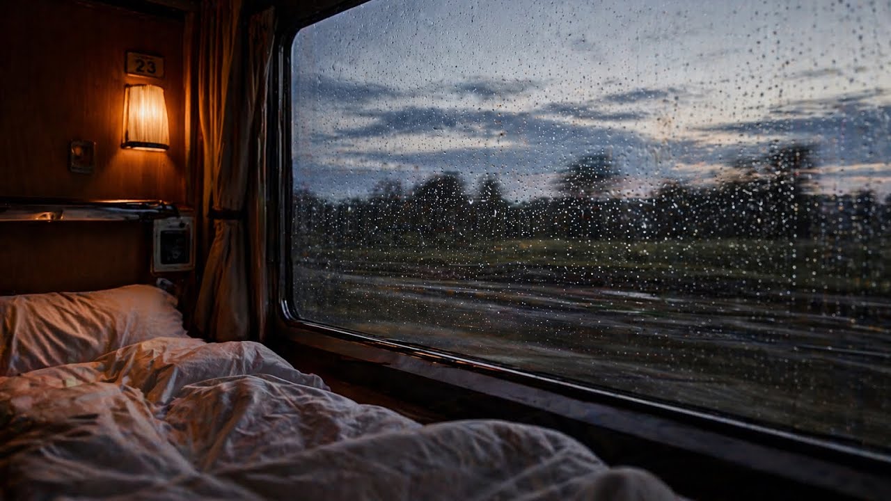 Rainy Night in a Vintage English Train | Cozy Train Cabin Sounds for Sleep
