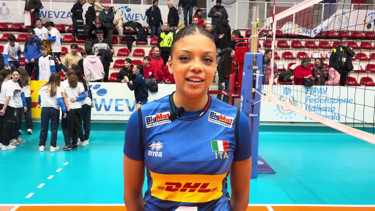 Julia Gordon al termine di Italia-Germania 3-1