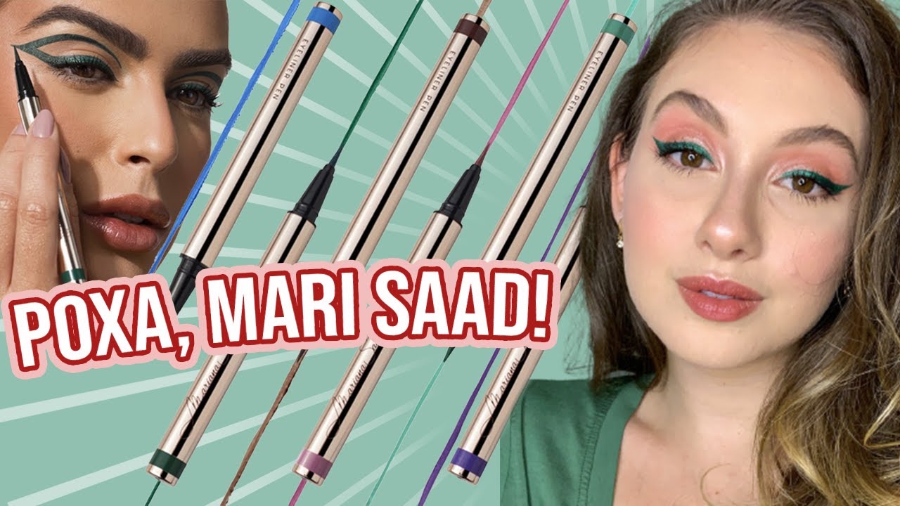 Review DELINEADORES COLORIDOS da Mari Saad VALEM A PENA? | Resenha de maquiagem - Bellinha Oliver