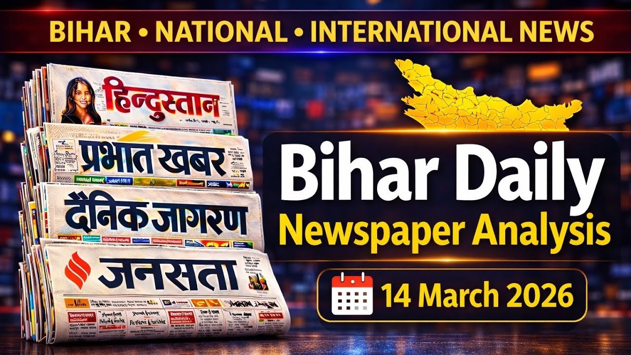 14 March 2026 Current Affairs | Newspaper Analysis | Bihar National International News | 