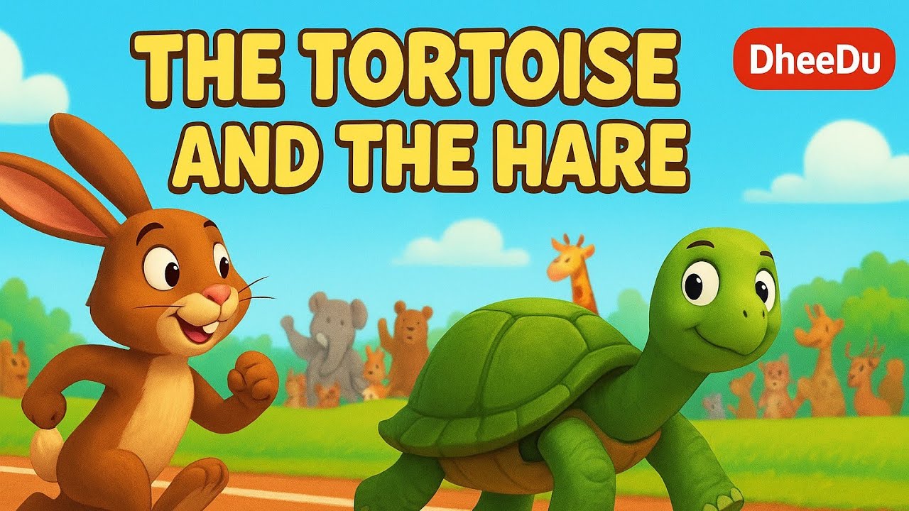 The Tortoise and the Hare |Slow and Steady Wins the Race | DheeDu Stories| Moral stories for kids