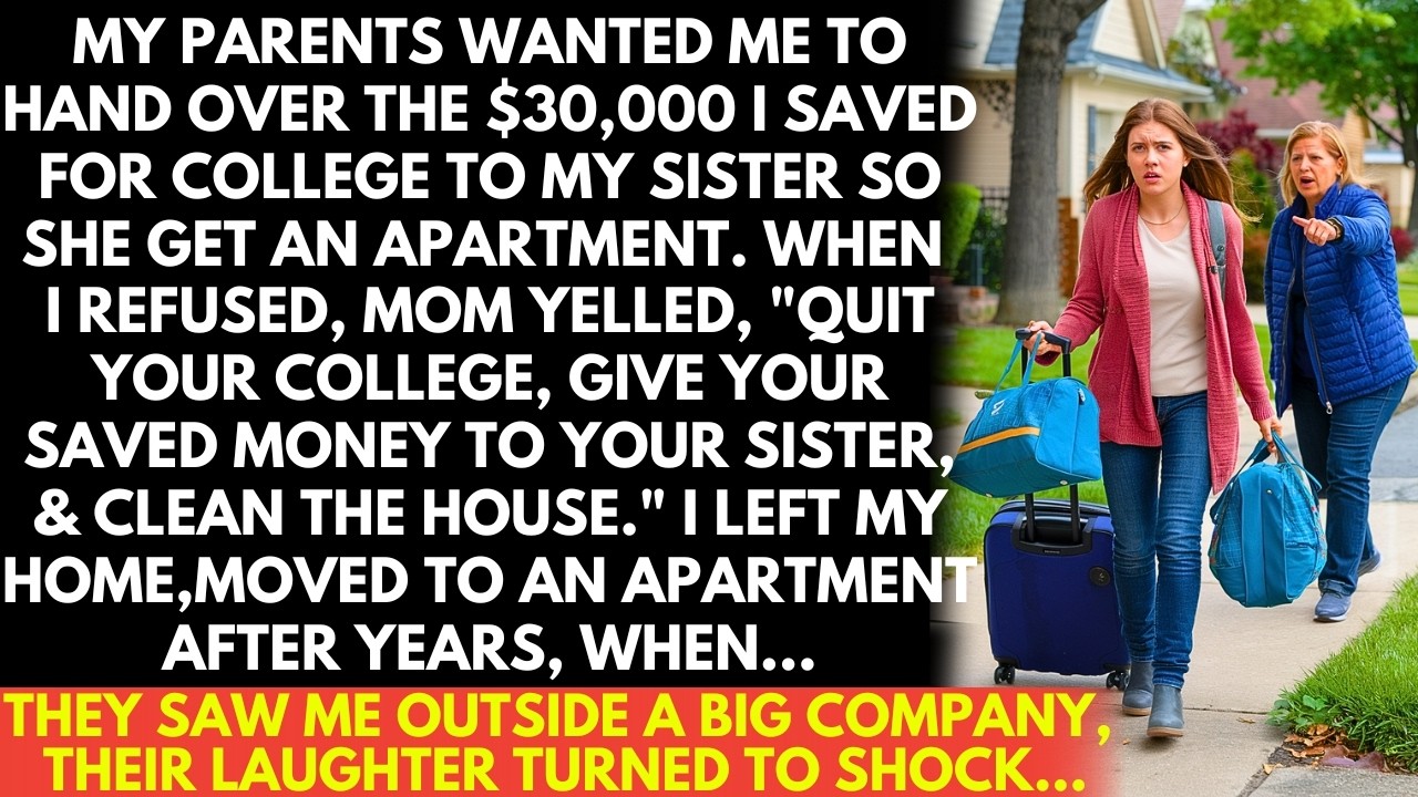 Mom ordered me to give my $30K college fund to my sister. I refused, Mom yelled, 