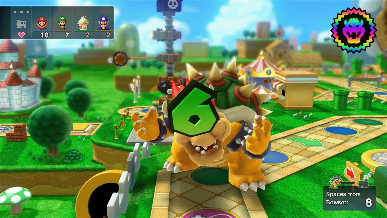 Mario Party 10 - Mario vs Luigi vs Rosalina vs Waluigi vs Bowser - Mushroom Park