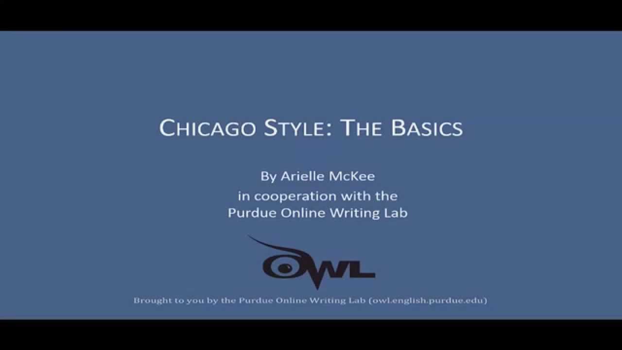 Chicago Style: The Basics