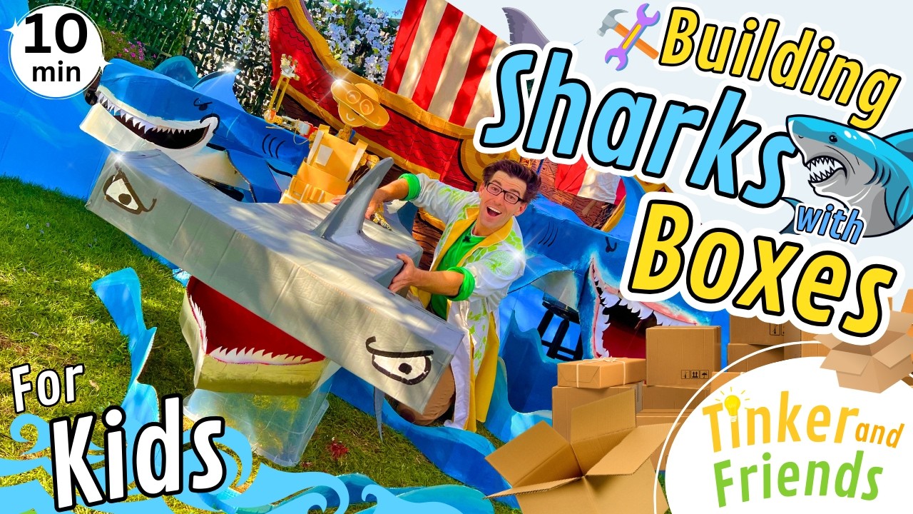 Giant Shark Construction Videos for Kids | Animatronic Shark | Ocean & Pirate Crafts with Cardboard