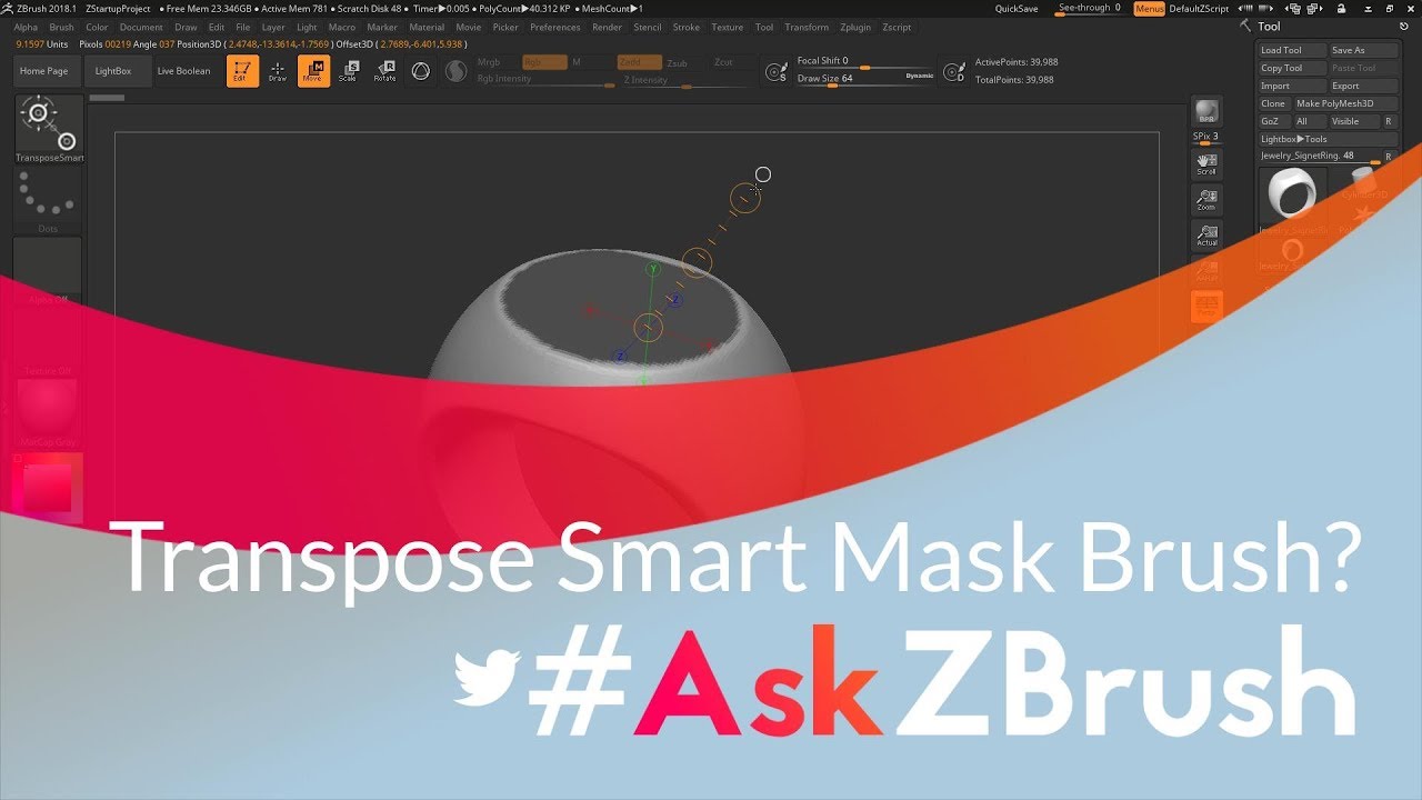 #AskZBrush: &ldquo;How can I use the Transpose Smart Mask brush?&rdquo;