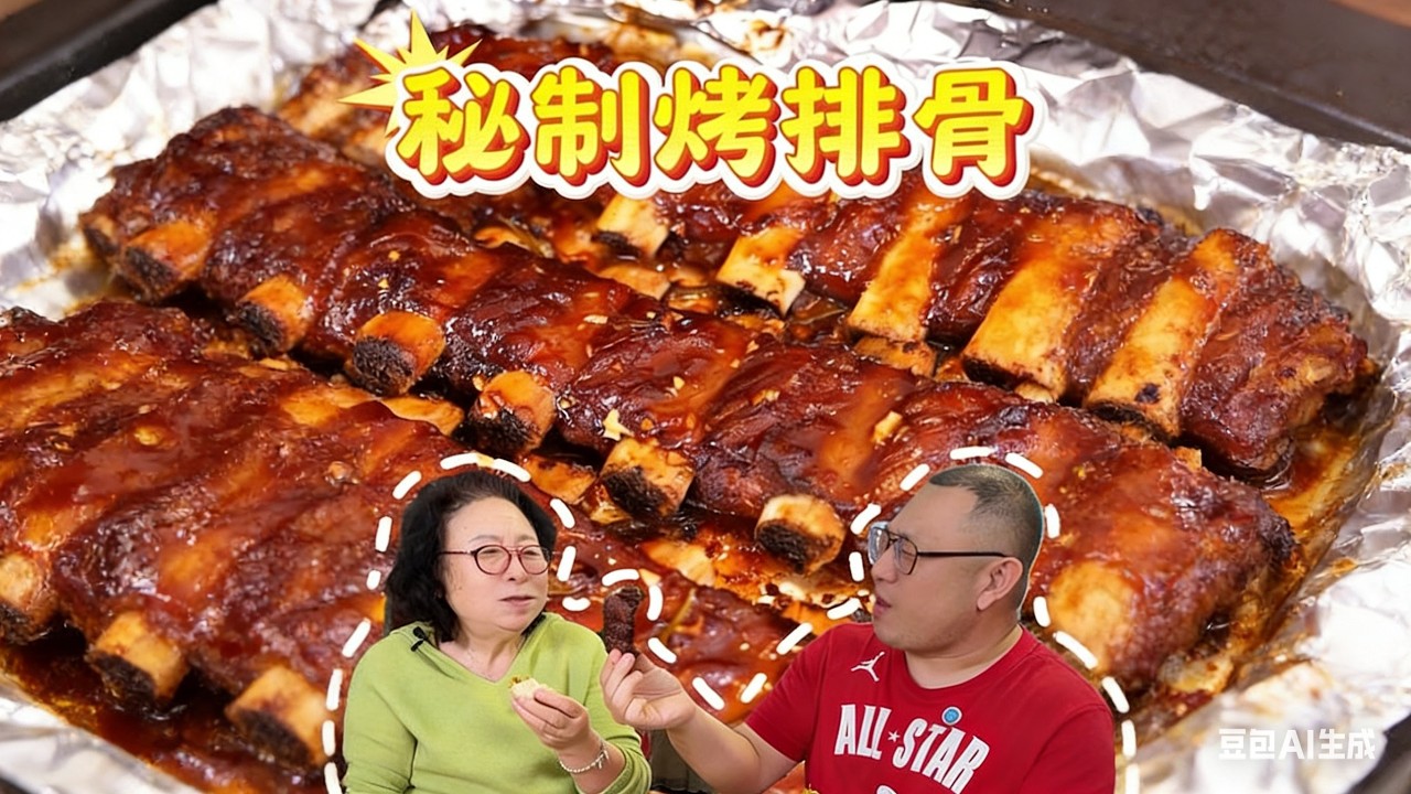 吃不吃滋滋冒油的秘制烤排骨！外焦里嫩越嚼越香，吃一口念念不忘#烤排骨