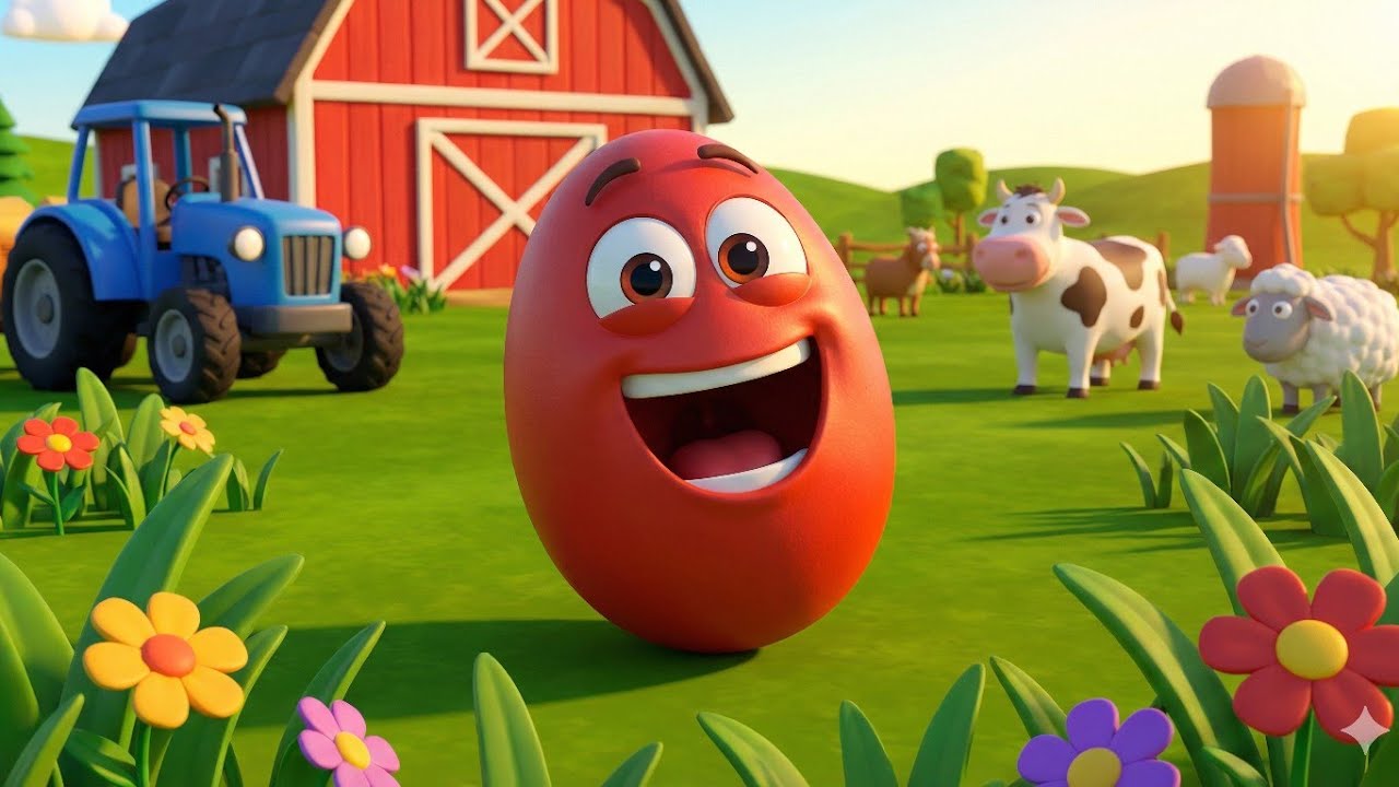 Learning colours | colourful eggs on a farm @SMoonTv123 