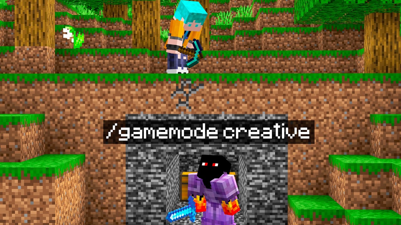 PLAYER COM CRIATIVO vs CA&Ccedil;ADOR no MINECRAFT