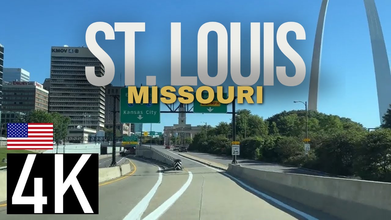 Driving Into St. Louis, Missouri 4K Freeway Tour - Driving to Downtown St. Louis at Walnut St.
