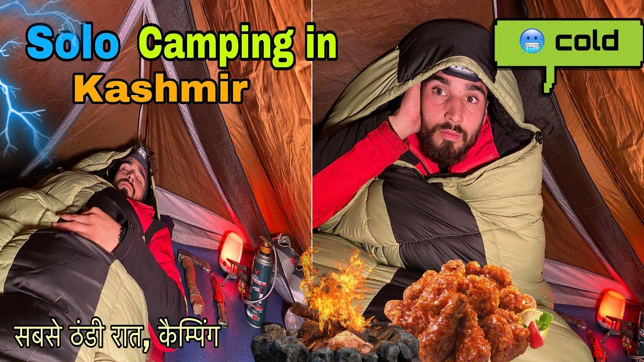 Solo Camping in Kashmir |Winter Night Camping In Forest Of Kashmir| Extreme Cold Temp -3° | 