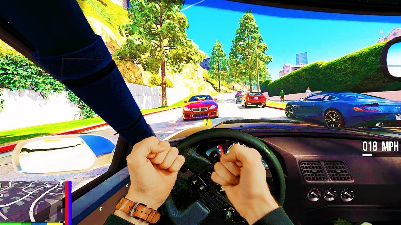 GTA V Steering Wheel & Manual Transmission Mod Test #5 ⚠️ Thrustmaster