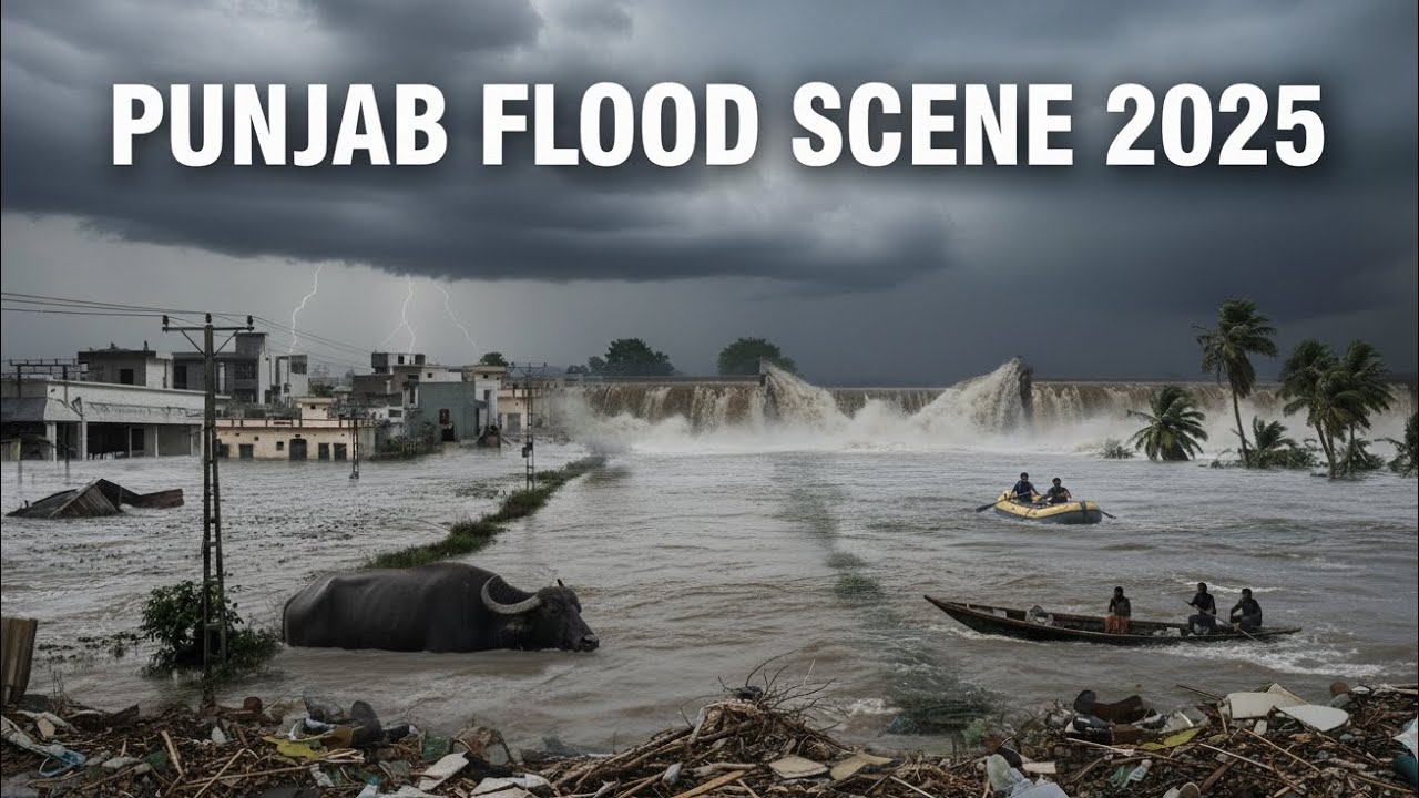 Punjab Flood Scene 2025 | Rescue Buffalo #punjab #flood #rescue 