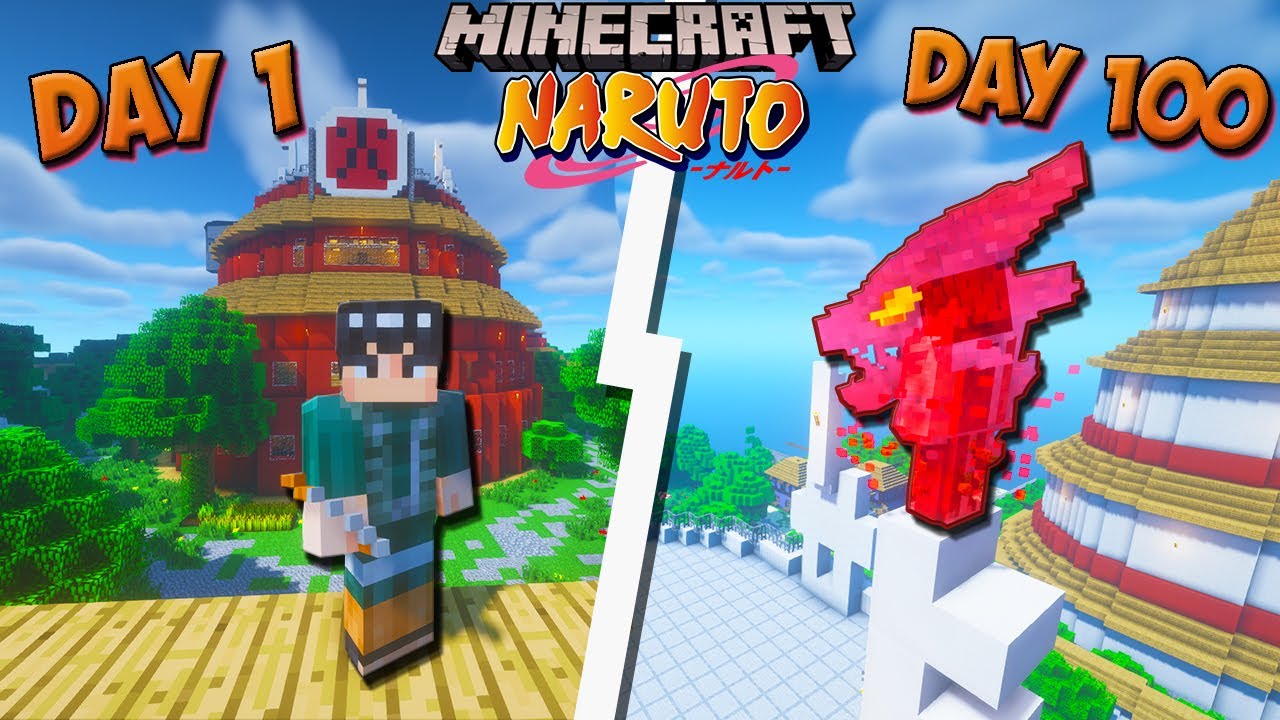 I Survived 100 Days in Naruto Anime Mod... Using 8 GATES! Here's What Happened - Hardcore Minecraft
