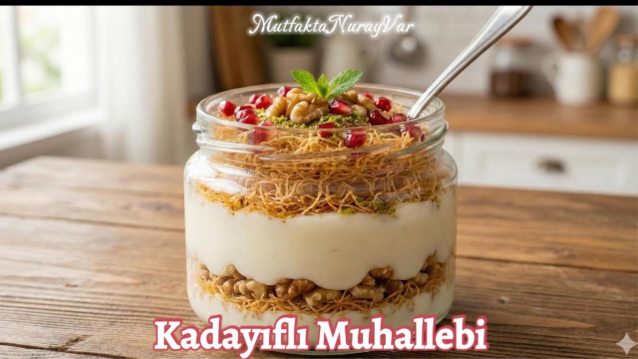 Kavanozda Kadayıflı Muhallebi Tarifi | Pratik ve Çok Hafif