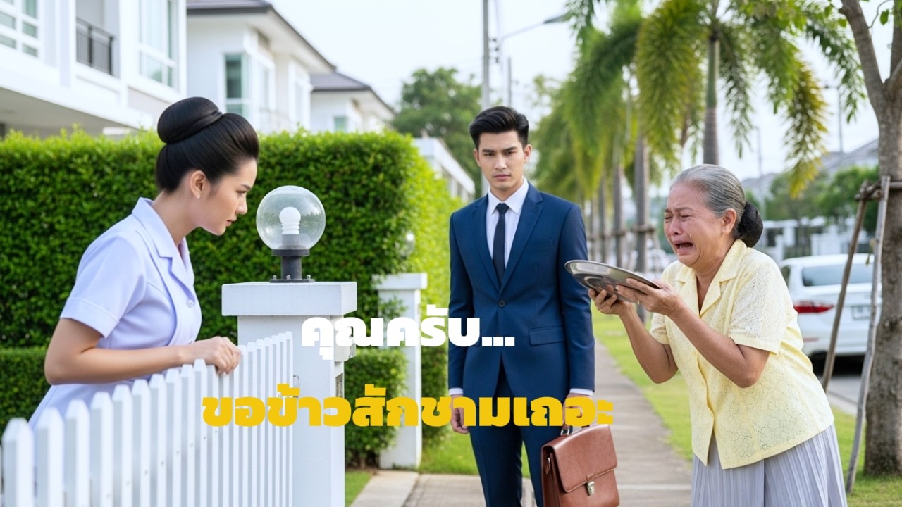 ลูกชายมหาเศรษฐีกลับมาและพบว่าแม่ของเขาไปขอข้าวจากเพื่อนบ้าน