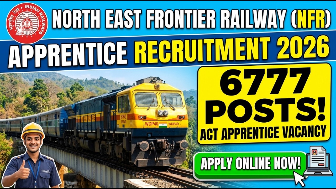 Northeast Frontier Railway NFR Act Apprentice Recruitment 2026: Apply Online for 6777 Posts