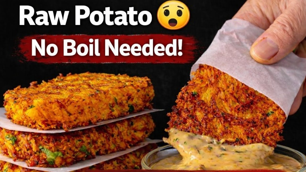 कच्चे आलू चावल का बहुत ही क्रिस्पी नाश्ता ll  No Boil! 1 Raw Potato  5-Minute Crispy Snack l #snacks