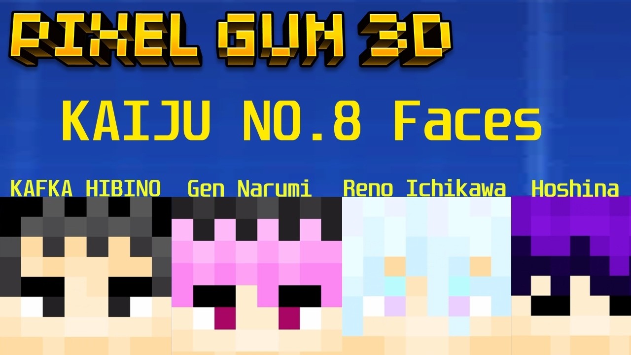 How to make your FAVORITE Kaiju No 8 Character Faces Model in Pixel Gun 3D