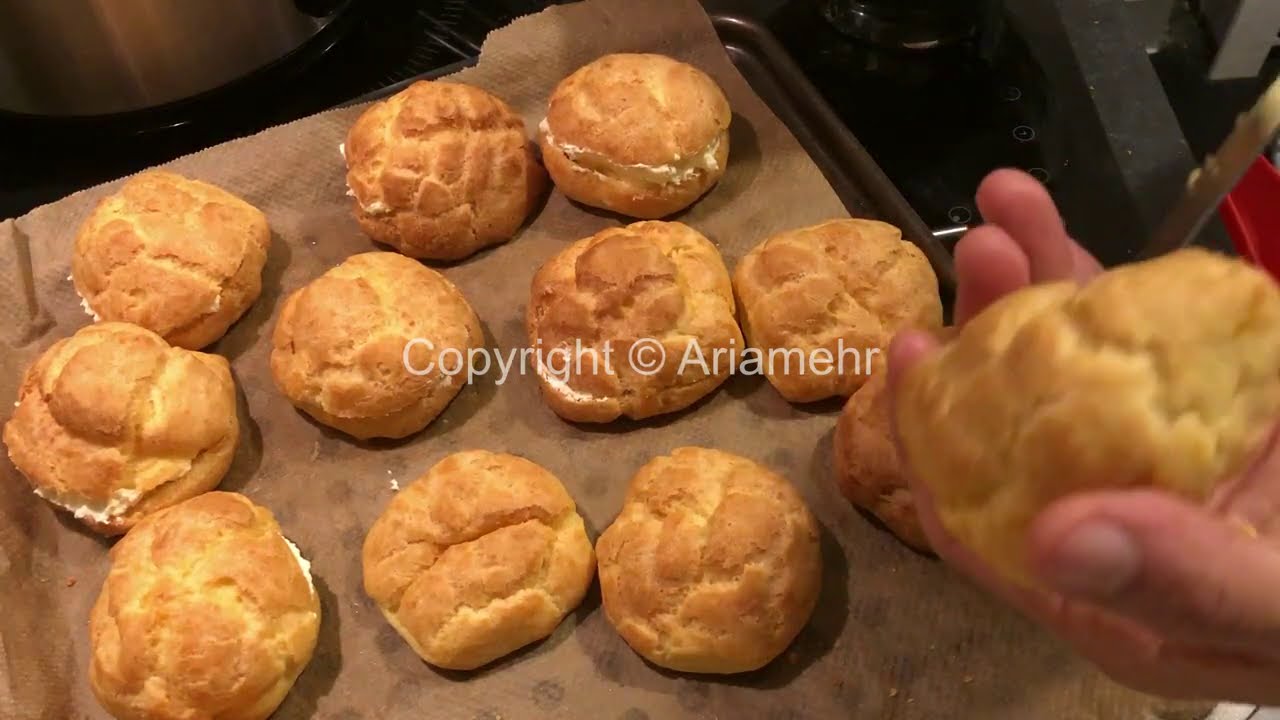 How To Make Profiterole - آموزش درست کردن نان خامه ای