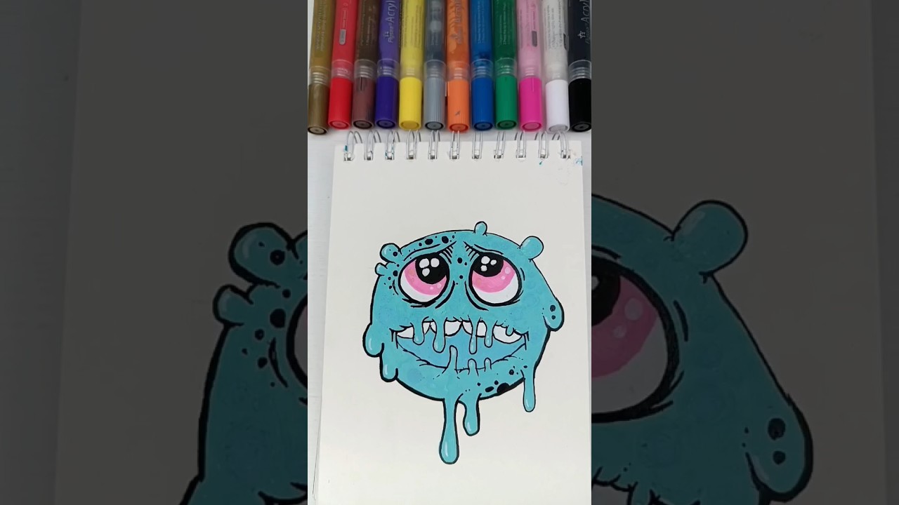 РИСУЮ МОНСТРА #art #монстр #drawing #рисунок #шортс #artist #draw #маркеры #drip