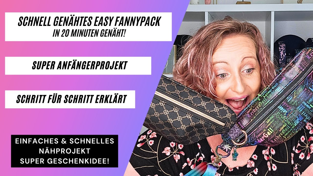 Schnelle Bauchtasche nähen, Fanny Pack in 20 Minuten, Anfänger Nähprojekt