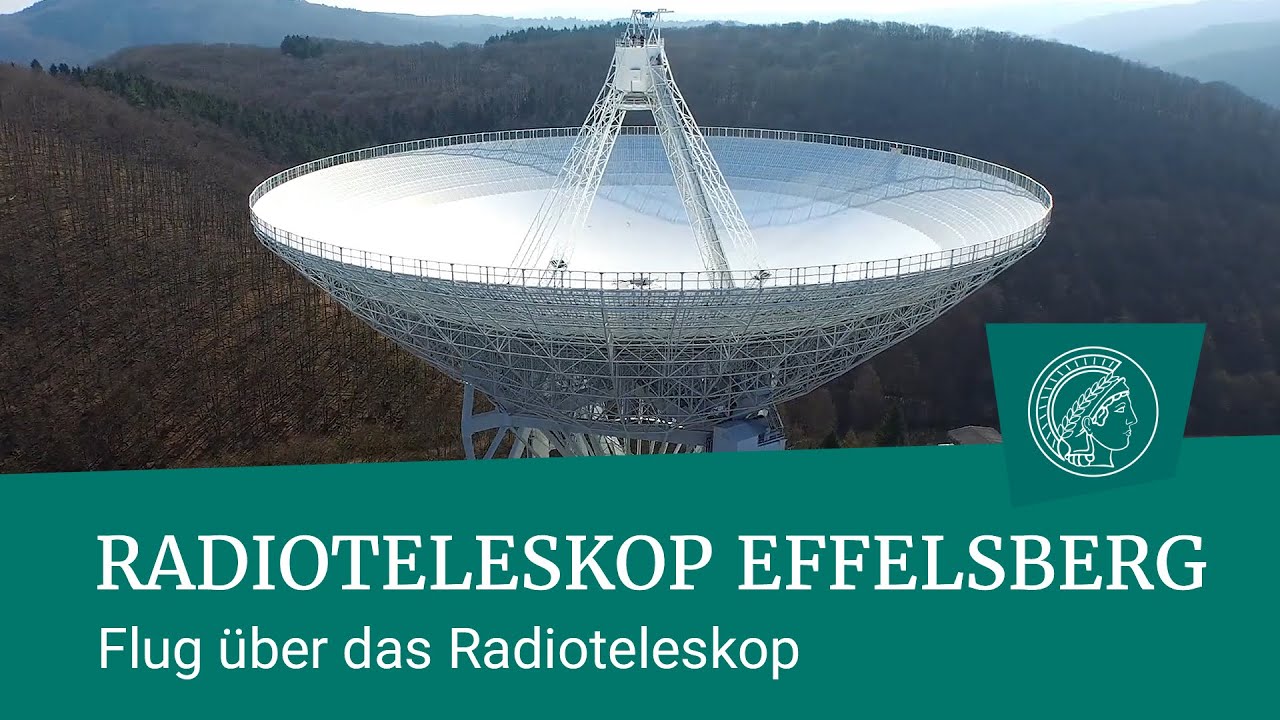 Flug über das 100-Meter-Radioteleskop Effelsberg