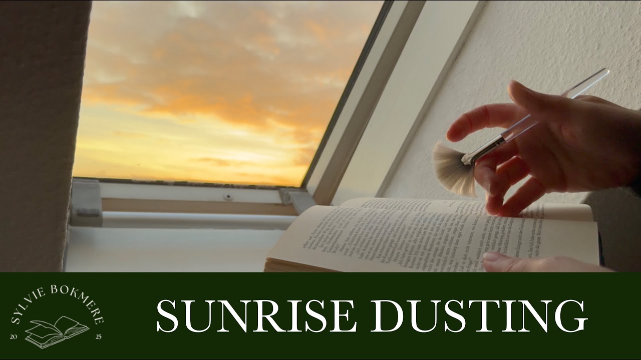 Inherited Library: Sunrise Cleaning My Grandpas Old Books - No Talking ASMR Paper Sounds Open Window