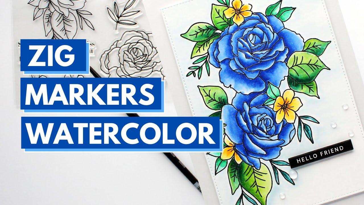 Gina K Designs | Watercolor with Zig Clean Color Real Brush Markers