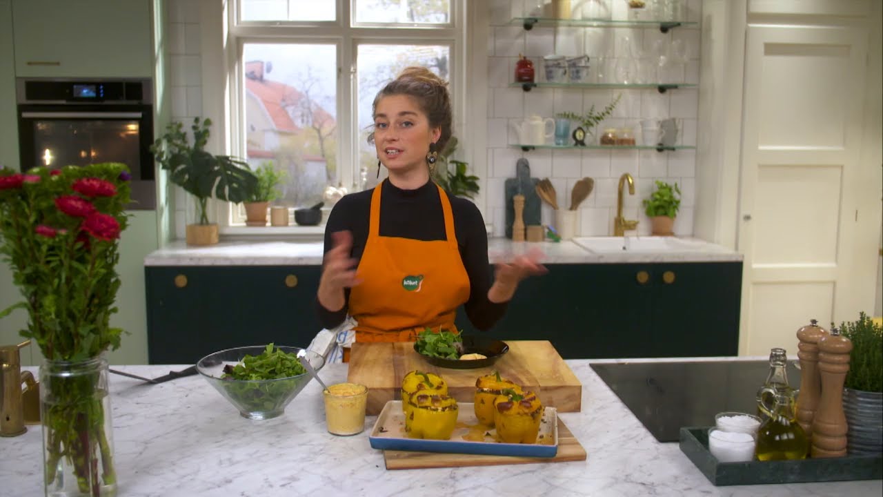 K&ouml;kets middag: Fyllda paprikor med ris, zucchini och linser - K&ouml;ket